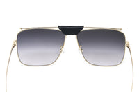 Thumbnail for Alexander McQueen Unisex Sunglasses Browline Gold AM0318S-001 61