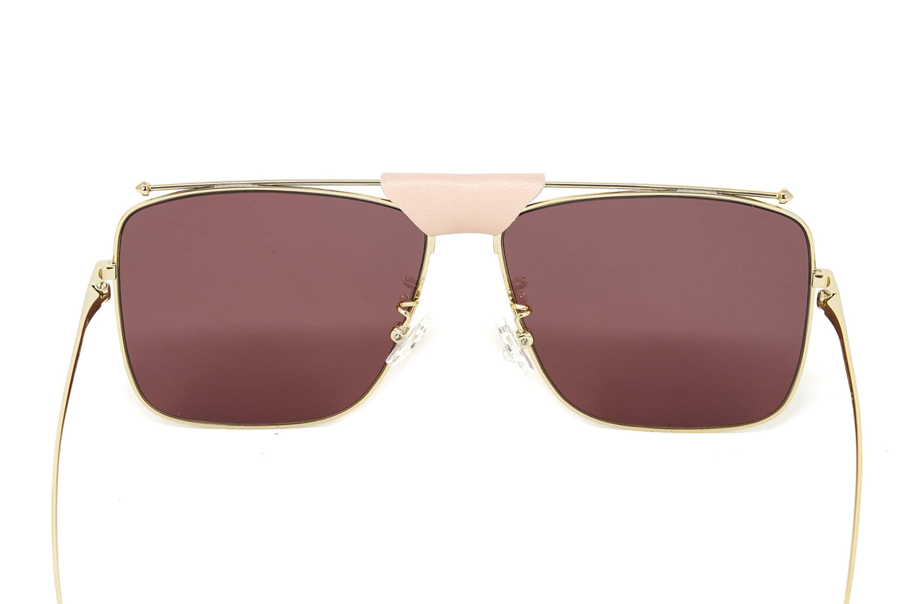 Alexander McQueen Unisex Sunglasses Browline Red AM0318S-003 61