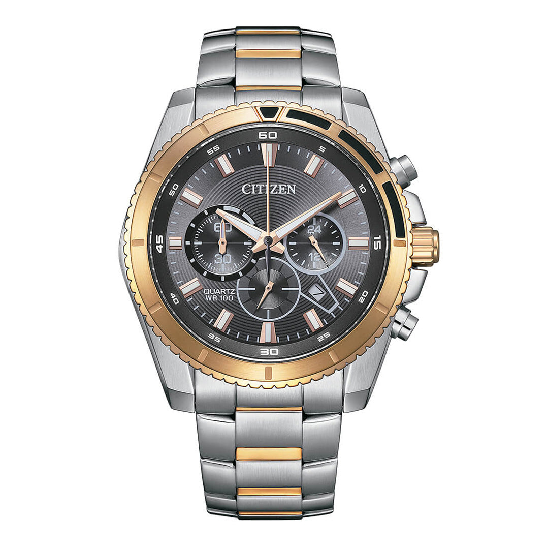 Citizen Men's Chronograph Watch 46mm Grey Dial
