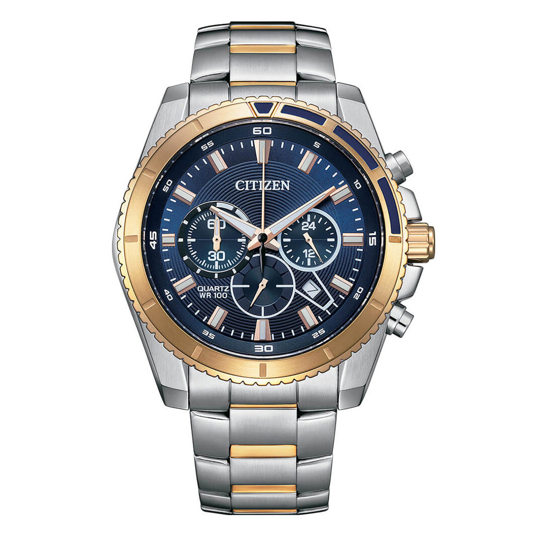 Citizen Men's Chronograph Watch 46mm Blue Dial