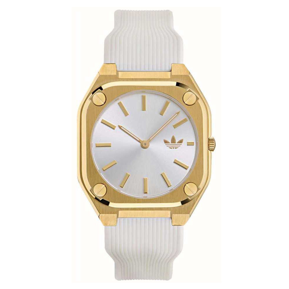 Adidas Originals City Tech Thin Unisex White Gold Watch AOFH24003