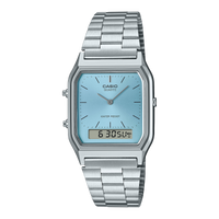 Thumbnail for Casio Watch Vintage Retro Dual Time Steel Ice Blue AQ-230A-2A1MQY