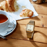 Thumbnail for Casio Watch Vintage Retro Dual Time Gold