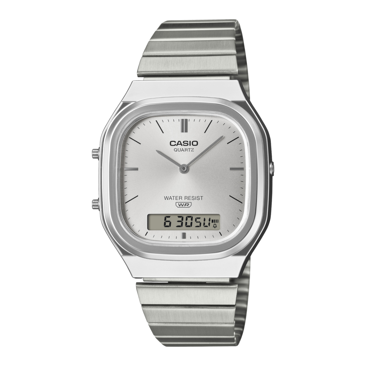 Casio Unisex Vintage Analog Silver Digital Watch AQ-240E-7ADF
