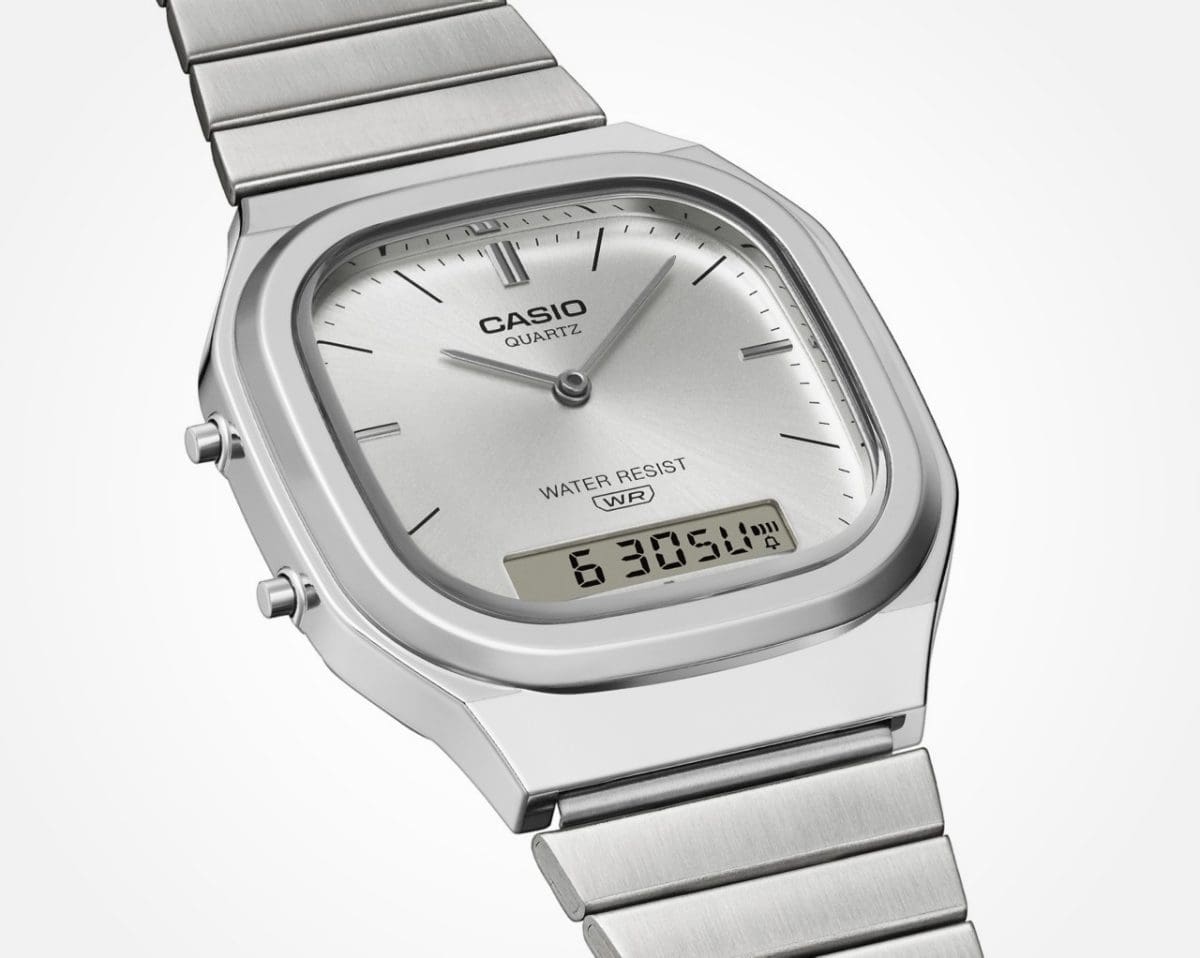 Casio Unisex Vintage Analog Silver Digital Watch AQ-240E-7ADF