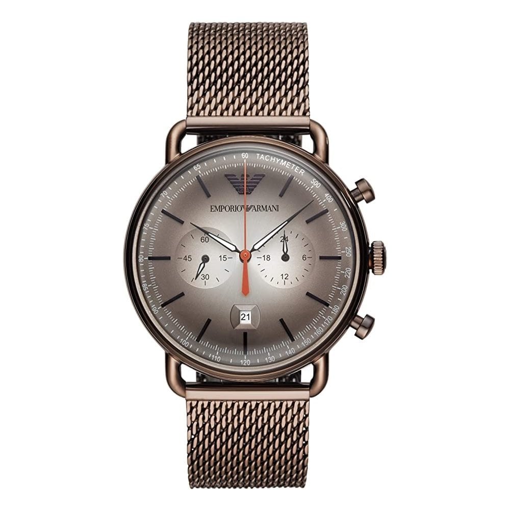Emporio Armani Men's Aviator Chronograph Watch Bronze AR11169