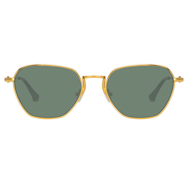 Alessandra Rich x Linda Farrow Gold/Green Sunglasses AR1C11SUN