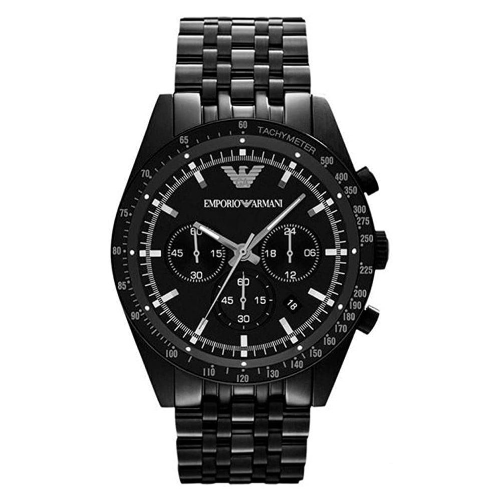 Emporio Armani Men's Tazio Chronograph Watch Black PVD AR5989