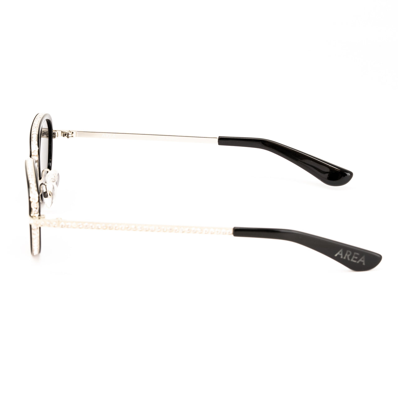 Area Nyc x Linda Farrow Black And Crystal Sunglasses AREA1C1SUN