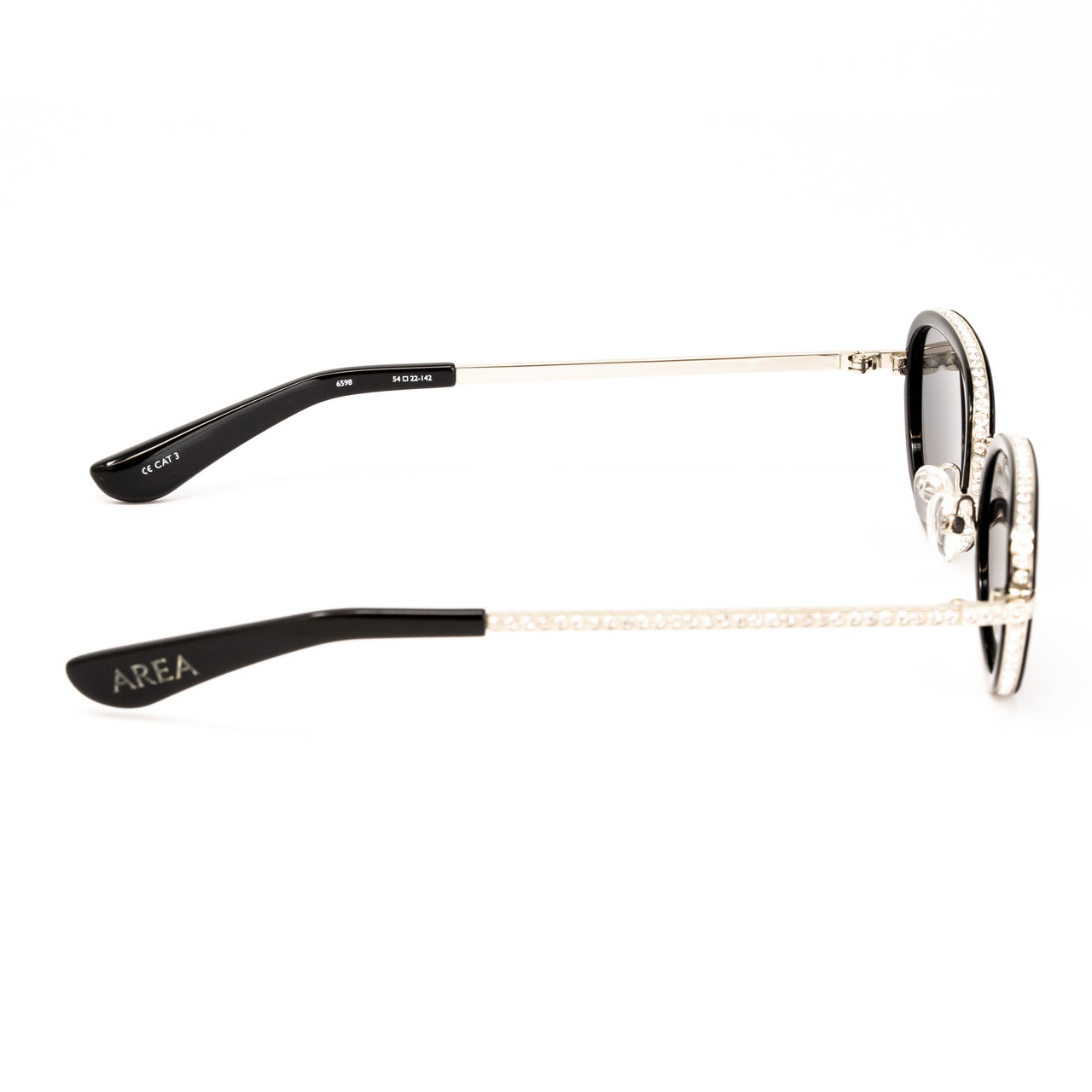 Area Nyc x Linda Farrow Black And Crystal Sunglasses AREA1C1SUN