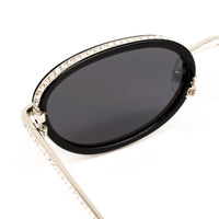 Thumbnail for Area Nyc x Linda Farrow Black And Crystal Sunglasses AREA1C1SUN