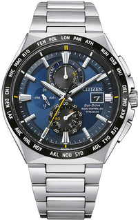 Thumbnail for Citizen Men's Watch Chronograph Radio Controlled Eco-Drive Titanium Blue AT8234-85L