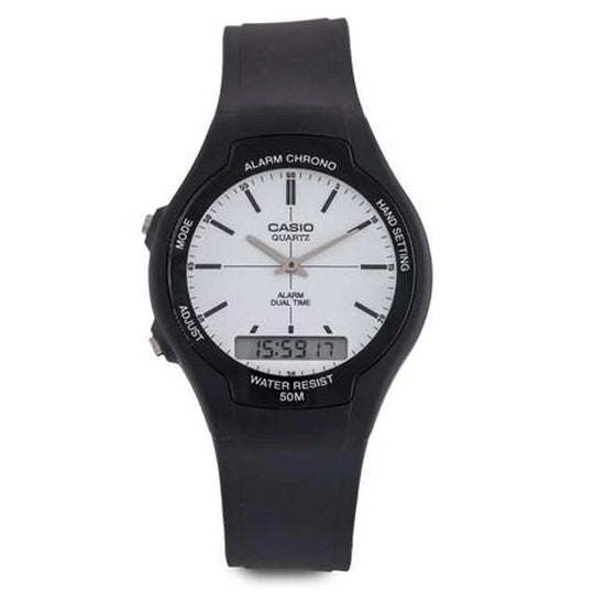 Casio Watch Black and White AW 90H 7EVDF Watches Crystals