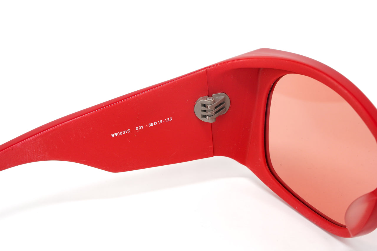 Balenciaga Unisex Sunglasses Warpaound Red BB0001S-001 59
