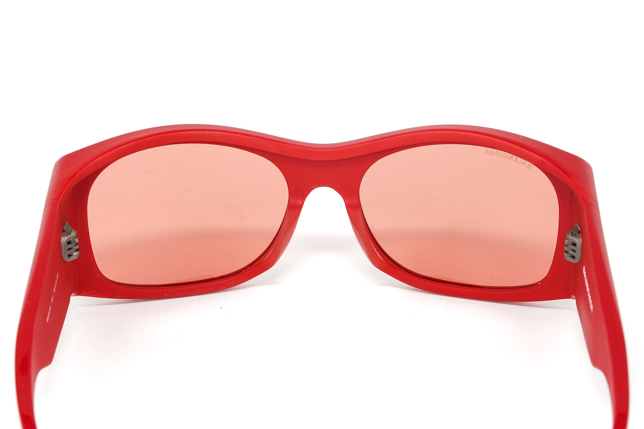Balenciaga Unisex Sunglasses Warpaound Red BB0001S-001 59