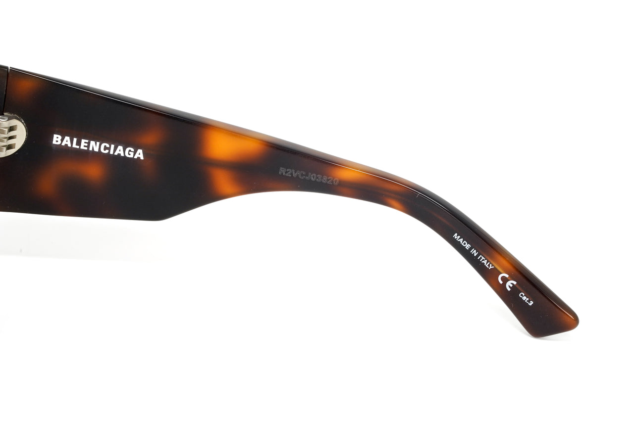Balenciaga Unisex Sunglasses Oversized Rectangle Havana BB0002S-002 63