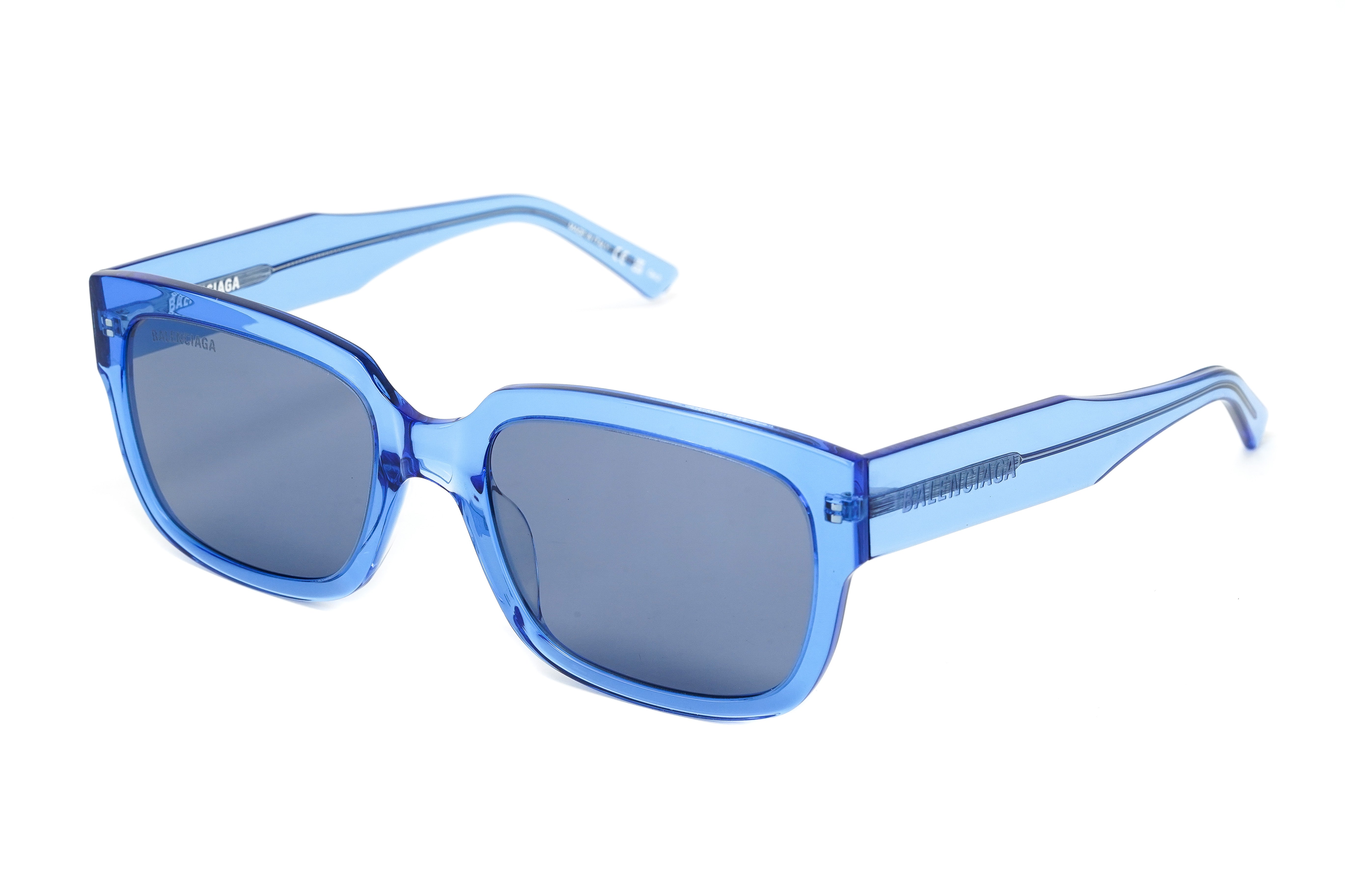 Balenciaga Unisex Sunglasses Rectangular Blue BB0049S-006 55