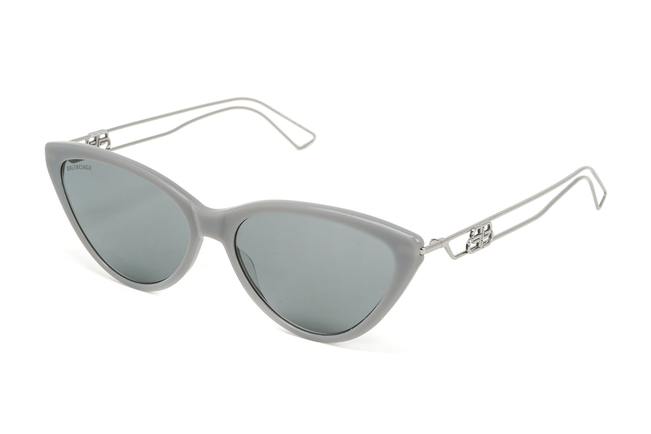 Balenciaga Women's Sunglasses Cat Eye Ruthenium Grey BB0052S-004 56