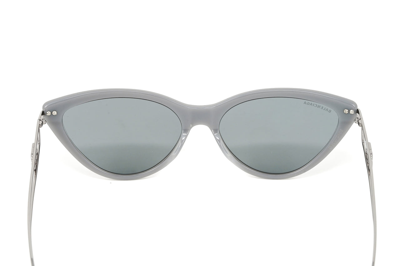 Balenciaga Women's Sunglasses Cat Eye Ruthenium Grey BB0052S-004 56