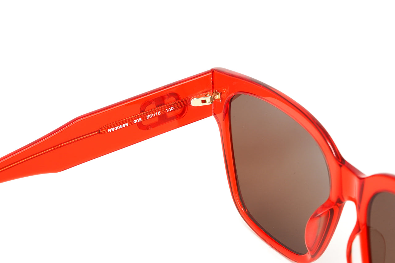 Balenciaga Women's Sunglasses Oversized Square Red BB0056S-005 55