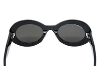 Thumbnail for Balenciaga Women's Sunglasses Oval Logo Black/Clear BB0074S-004 50
