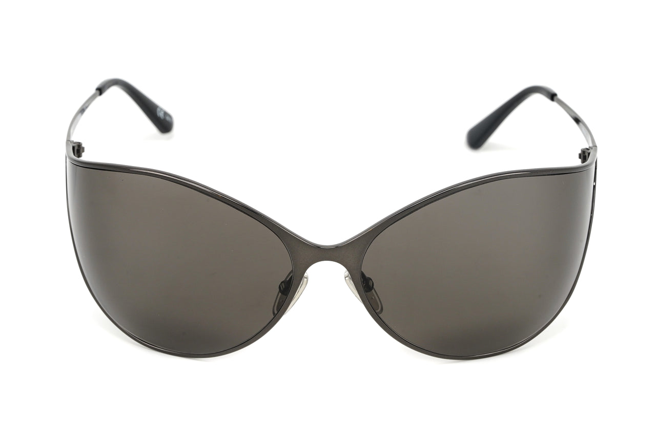 Balenciaga Women's Sunglasses Oversized Cat Eye Grey BB0137S-001 77
