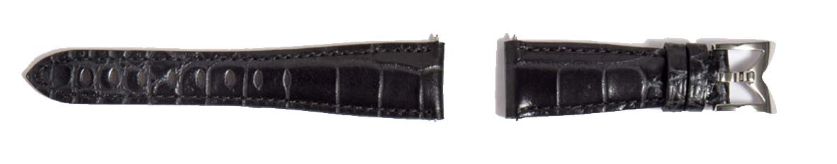 Gagà Milano Manuale 40mm Black Alligator Leather Watch Strap
