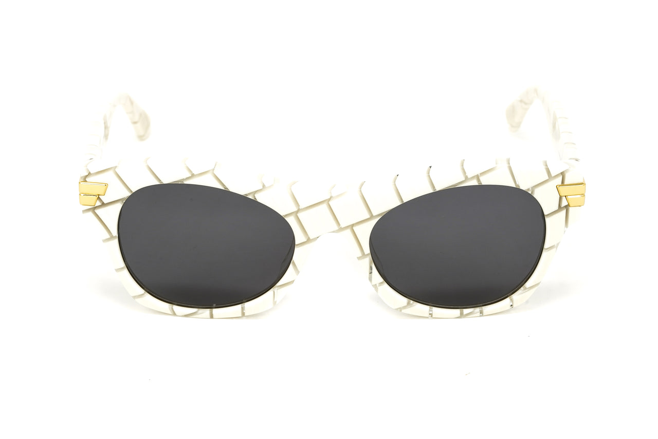 Bottega Veneta Unisex Sunglasses Classic Cubed Ivory White BV1103S-004 54