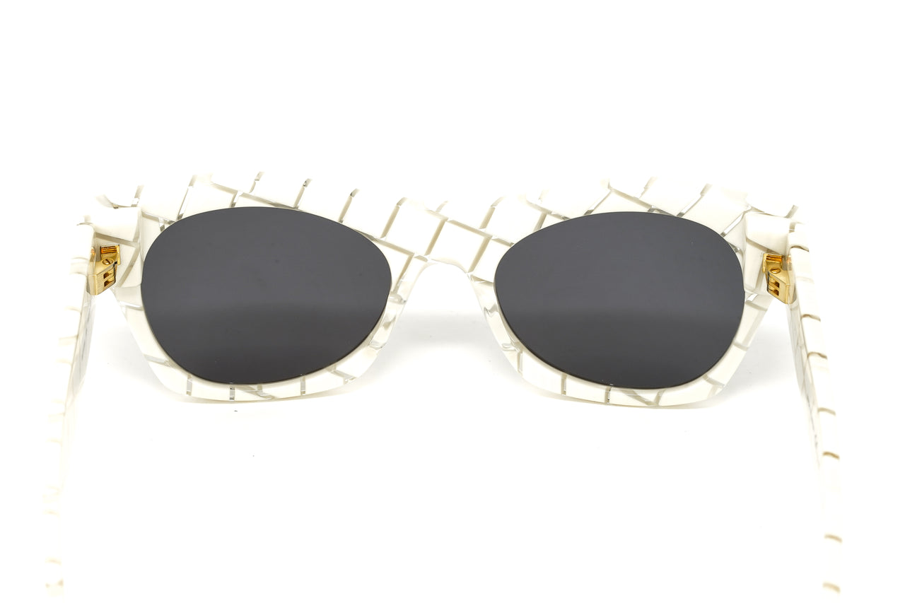Bottega Veneta Unisex Sunglasses Classic Cubed Ivory White BV1103S-004 54