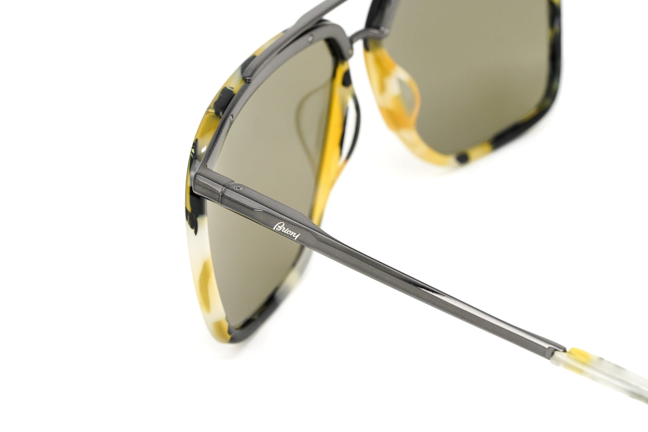 Brioni Men's Sunglasses Rectangular Pilot Havana/Ruthen/Brown BR0083S-004