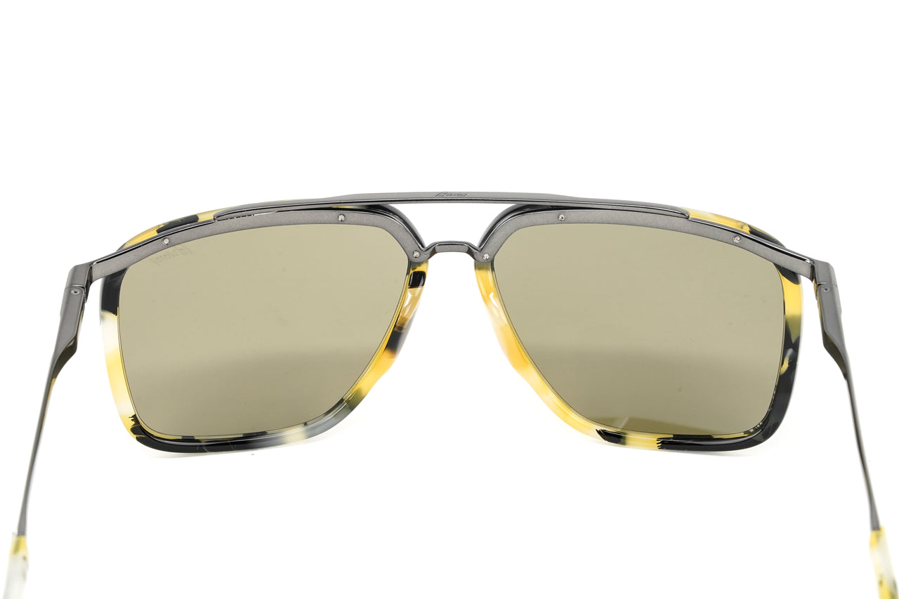 Brioni Men's Sunglasses Rectangular Pilot Havana/Ruthen/Brown BR0083S-004