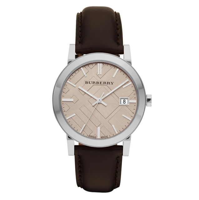 Burberry Men's Watch The City Check Champagne Brown BU9011