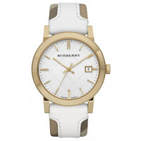 Thumbnail for Burberry Watch The City Check Stamped White Gold PVD BU9015