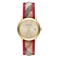 Thumbnail for Burberry Ladies' Watch The City Check Gold Red BU9139