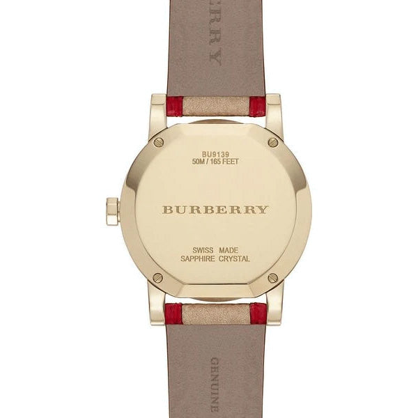 Burberry Ladies' Watch The City Check Gold Red BU9139