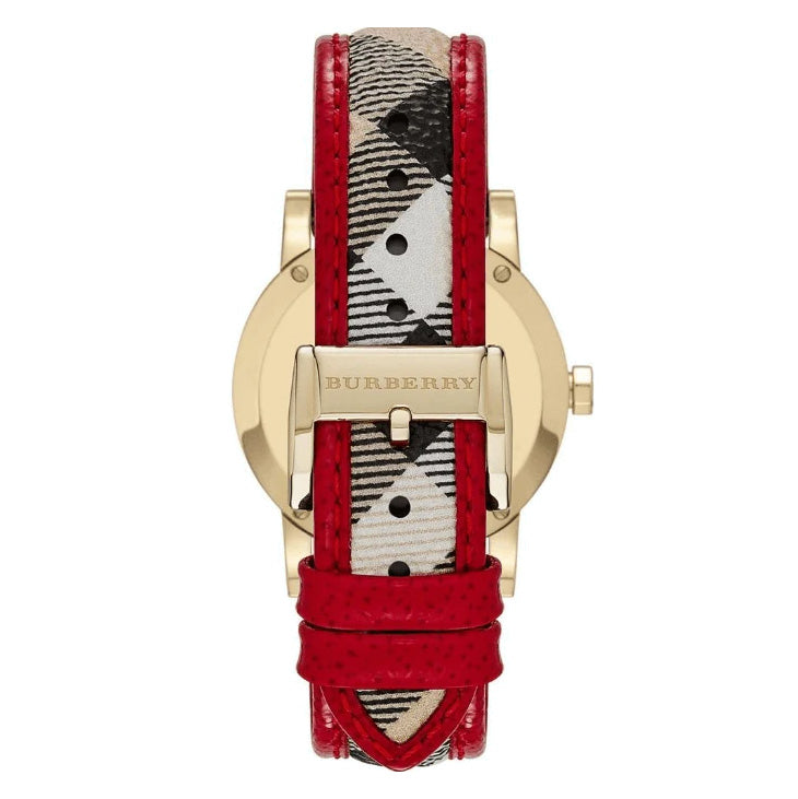 Burberry Ladies' Watch The City Check Gold Red BU9139