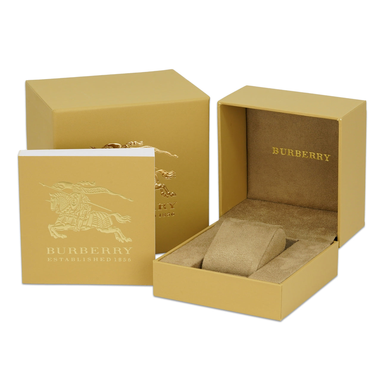 Burberry Watch 34mm The City Check Stamped Yellow Gold PVD