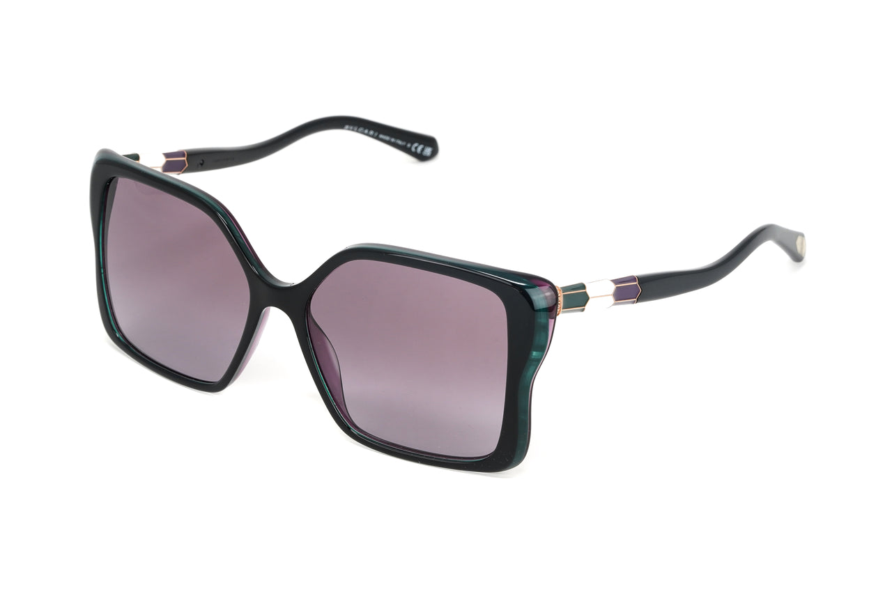Bvlgari Women's Sunglasses Oversized Butterfly Green/Purple/Black 8229B SOLE 54858H 57