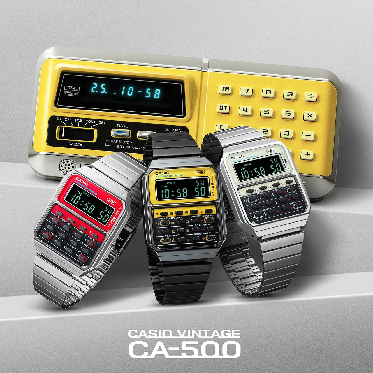 Casio Unisex Digital Watch 43mm Vintage Calculator Red