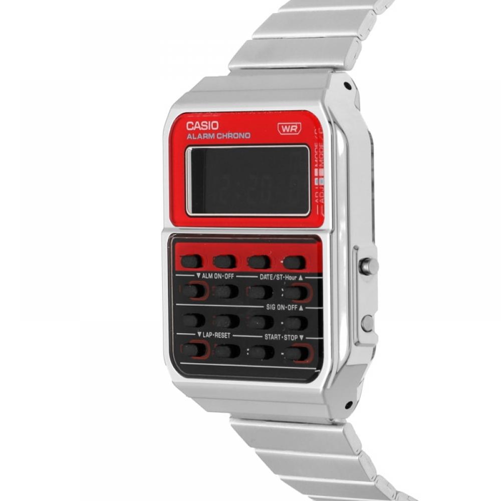 Casio Unisex Digital Watch 43mm Vintage Calculator Red