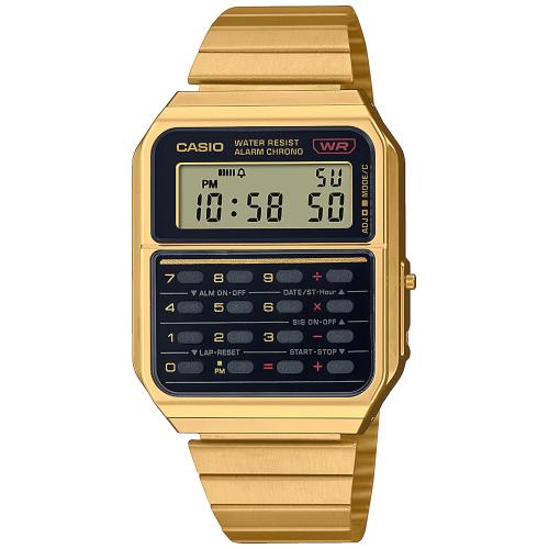 Casio Watch Vintage Data Bank Calculator Gold CA-500WEG-1ADF