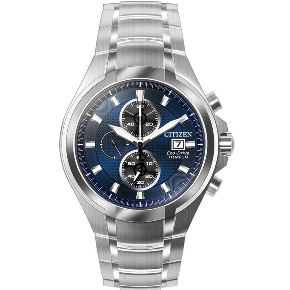 Citizen Men\'s Watch Eco-Drive Titanium Blue CA0700-86L – Watches & Crystals