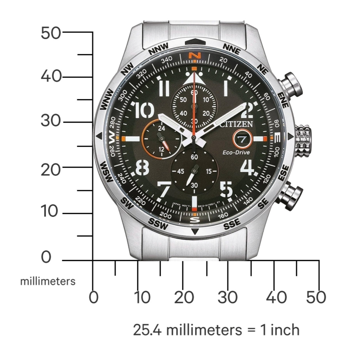 Citizen Eco-Drive Chronograph Men's Watch 43mm Black Dial