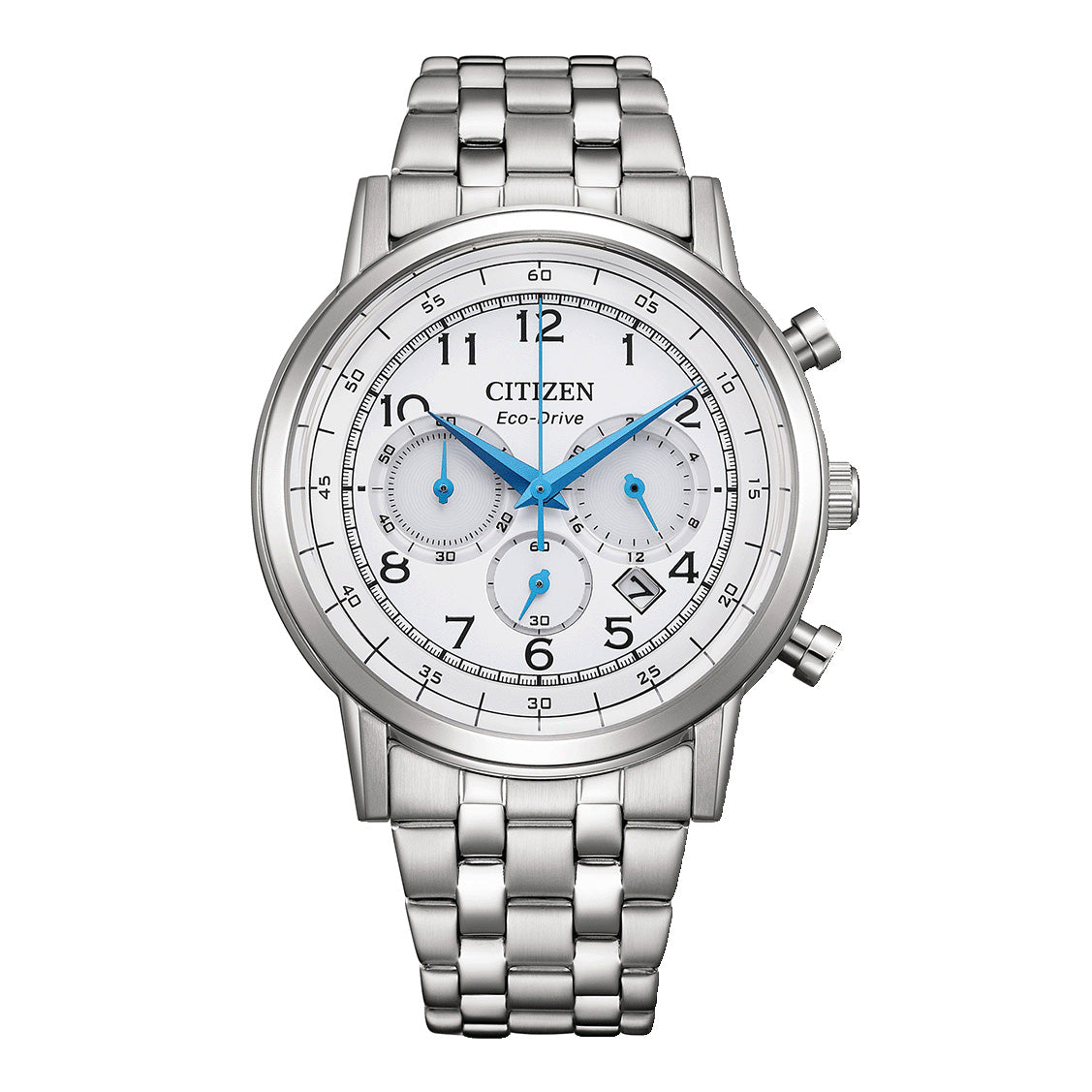 Citizen Eco-Drive Chronograph Men's Watch 42mm White Dial