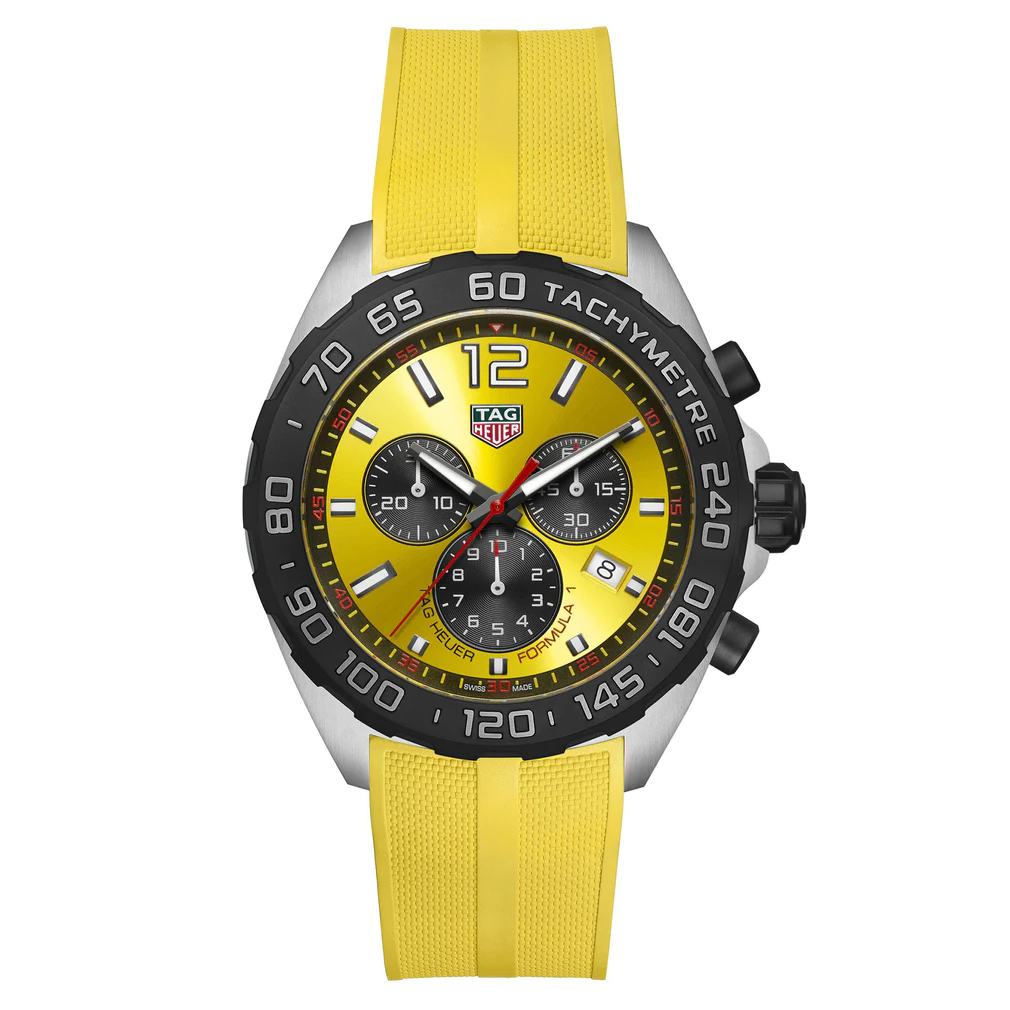 Tag Heuer Watch Formula 1 Chronograph Yellow Rubber CAZ101AM.FT8054