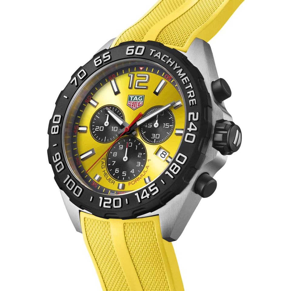 Tag Heuer Watch Formula 1 Chronograph Yellow Rubber CAZ101AM.FT8054