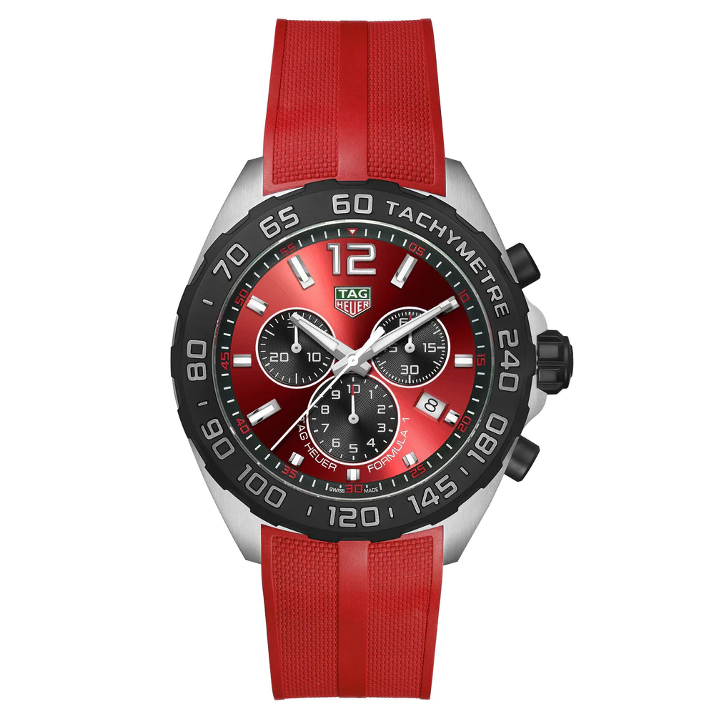 Tag Heuer Watch Formula 1 Chronograph Red Rubber CAZ101AN.FT8055