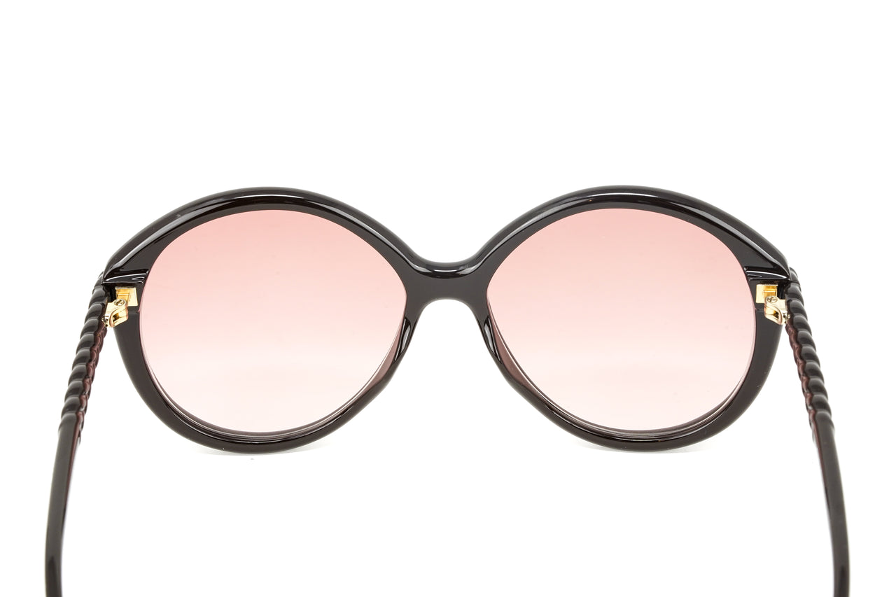 Chloé Women's Sunglasses Oversized Round Brown/Orange CH0002S-001 58