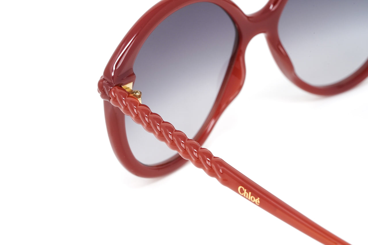 Chloé Women's Sunglasses Oversized Round Orange/Grey CH0002S-004 58