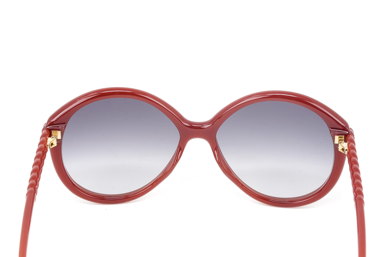 Chloé Women's Sunglasses Oversized Round Orange/Grey CH0002S-004 58